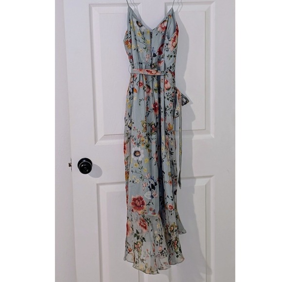 Alice + Olivia Floral Print Silk Ruffle High Low Maxi Dress Size 2 NWOT - Picture 4 of 11
